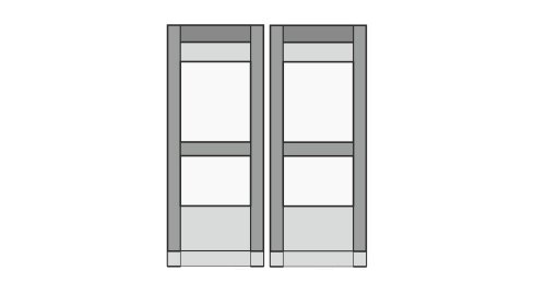 Inaca - Dynamic Canopy Awning -2x Front Wall Mosquito Net - Dark Grey/Grey - 100 cm - H