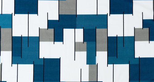 Dorema - Curtain Sets Awning - Blue Grey Squares